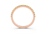 Rose gold Pavé Round Yellow Sapphire Half Eternity Band with Shared Prong Setting_21