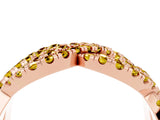 Rose gold Pavé Round Yellow Sapphire Infinity Twist Band with Shared Prong Setting_10