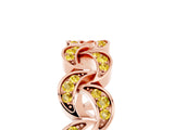 Rose gold Pavé Round Yellow Sapphire Interlocking Eternity Band with Bezel Prong Setting_11