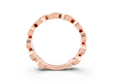 Rose gold Pavé Round Yellow Sapphire Interlocking Eternity Band with Bezel Prong Setting_9