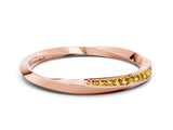 Rose gold Pavé Round Yellow Sapphire Twist Band_12