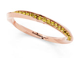 Rose gold Pavé Round Yellow Sapphire Twist Band_13