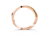Rose gold Pavé Round Yellow Sapphire Twist Band_15