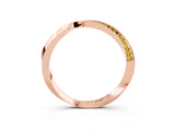 Rose gold Pavé Round Yellow Sapphire Twist Band_21