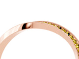 Rose gold Pavé Round Yellow Sapphire Twist Band_22