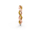 Rose gold Pavé Round Yellow Sapphire Twist Eternity Band with Shared Prong Setting_20