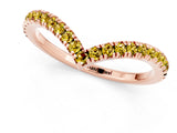 Rose gold Pavé Round Yellow Sapphire V-Shaped Chevron Band with Shared Prong Setting_19
