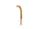 Rose gold Pavé Round Yellow Sapphire V-Shaped Chevron Band with Shared Prong Setting_20