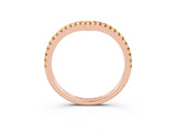 Rose gold Pavé Round Yellow Sapphire V-Shaped Chevron Band with Shared Prong Setting_21