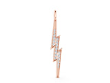 Rose gold Pavé Set Lightning Bolt Pendant with Round Cut Stones_9
