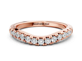 Rose gold Pavé Set Round Diamond Curved Band with Shared Prong Setting_4