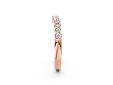 Rose gold Pavé Set Round Diamond Curved Band with Shared Prong Setting_6
