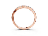 Rose gold Pavé Set Round Diamond Curved Band with Shared Prong Setting_7