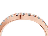 Rose gold Pavé Set Round Diamond Curved Band with Shared Prong Setting_8
