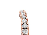 Rose gold Pavé Set Round Diamond Curved Band with Shared Prong Setting_9
