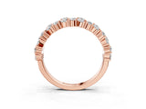 Rose gold Pave Marquise and Round Diamond Eternity Band with Prong Setting_12
