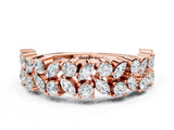 Rose gold Pave Marquise and Round Diamond Eternity Band with Prong Setting_9