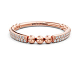 Rose gold Pave Round Diamond Beaded Band with Shared Prong Setting_4