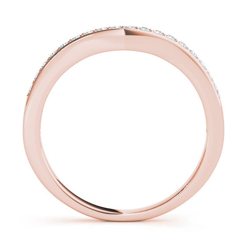Rose gold Pave Round Diamond Curved Band 1