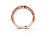 Rose gold Pave Round Diamond Curved Milgrain Band_17