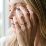 Rose gold Pave Round Diamond Curved Milgrain Band_28
