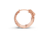 Rose gold Pave Round Diamond Hoop Earrings with Channel Band and Shared Prong Setting_8