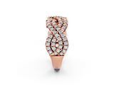 Rose gold Pave Round Diamond Infinity Twist Band with Shared Prong Setting_43