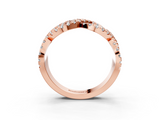 Rose gold Pave Round Diamond Infinity Twist Band with Shared Prong Setting_44