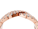 Rose gold Pave Round Diamond Infinity Twist Band with Shared Prong Setting_45