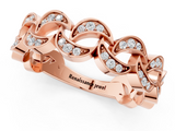 Rose gold Pave Round Diamond Interlocking Eternity Band with Bezel Prong Setting_24