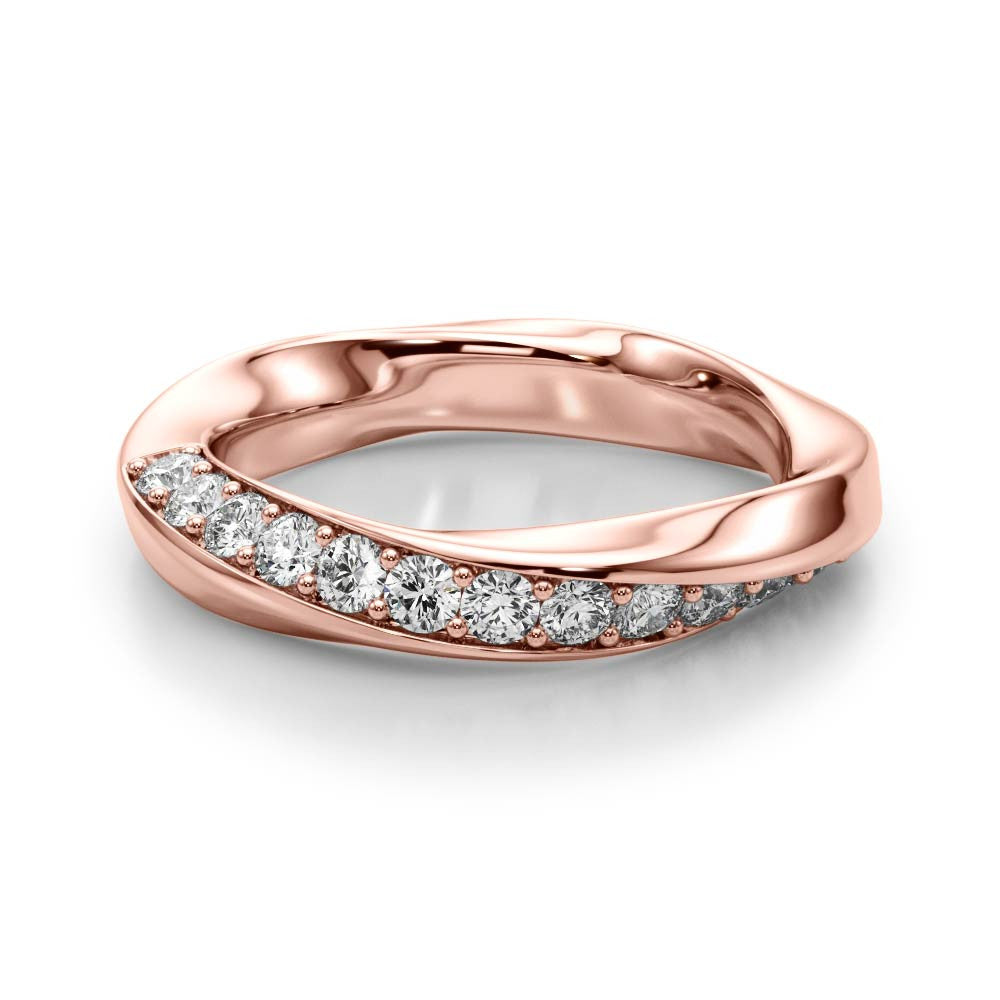 Rose gold Pave Round Diamond Twist Band 1