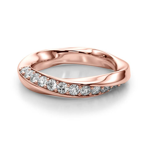 Rose gold Pave Round Diamond Twist Band 1
