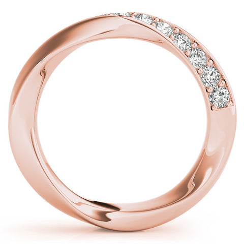 Rose gold Pave Round Diamond Twist Band 2