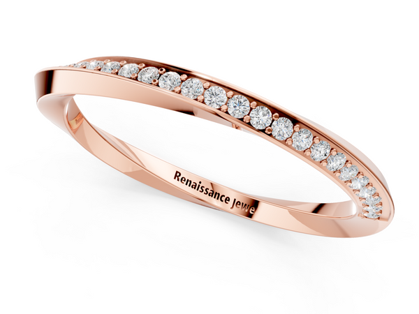 Rose gold Pavé Round Diamond Twist Band