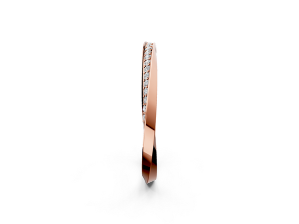 Rose gold Pavé Round Diamond Twist Band
