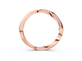 Rose gold Pave Round Diamond Twist Band_107