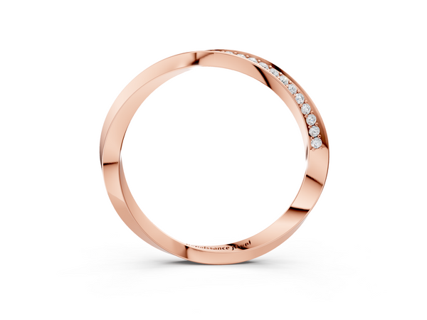 Rose gold Pavé Round Diamond Twist Band