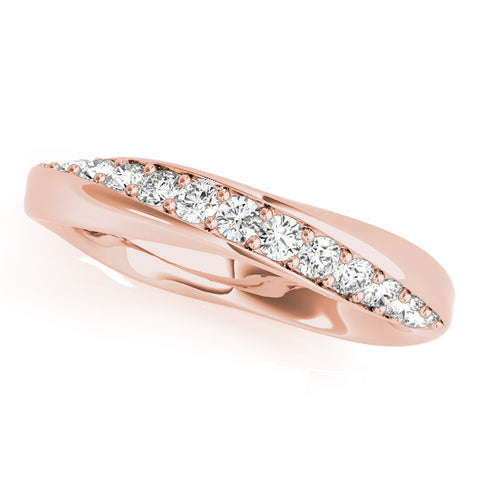 Rose gold Pave Round Diamond Twist Band