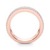 Rose gold Pave Round and Baguette Diamond Eternity Band with Channel and Prong Setting 1