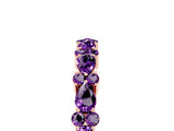 Rose gold Pear & Round Amethyst Wedding Band_11