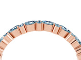 Rose gold Pear & Round Aquamarine Wedding Band_10