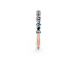 Rose gold Pear & Round Aquamarine Wedding Band_8