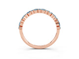 Rose gold Pear & Round Aquamarine Wedding Band_9
