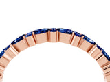 Rose gold Pear & Round Blue Sapphire Wedding Band_10