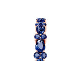 Rose gold Pear & Round Blue Sapphire Wedding Band_11