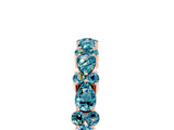 Rose gold Pear & Round Blue Topaz Wedding Band_11