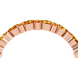 Rose gold Pear & Round Citrine Wedding Band_10