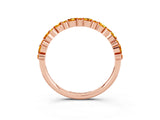Rose gold Pear & Round Citrine Wedding Band_9