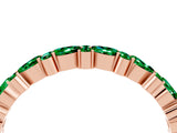 Rose gold Pear & Round Emerald Wedding Band_10