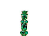 Rose gold Pear & Round Emerald Wedding Band_11